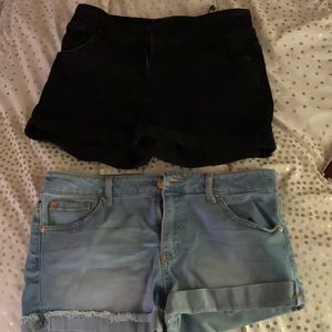 black shorts denim shorts